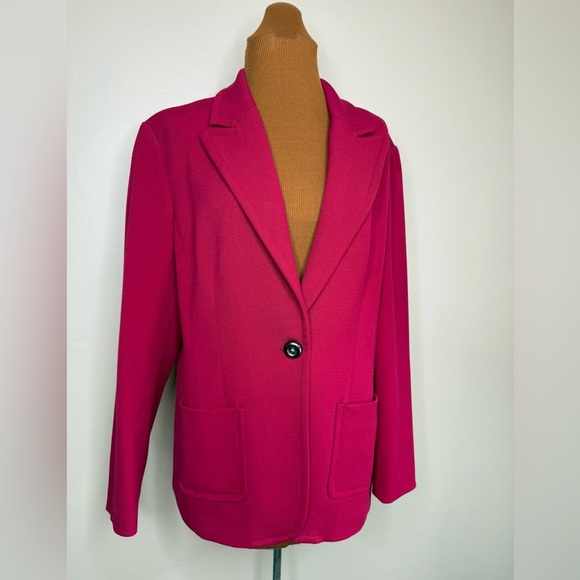 Coldwater Creek Fuchsia Pink Single Button Blazer Size 14 - Picture 1 of 9
